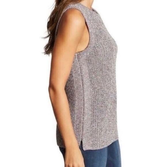 Anthropologie Ella Moss Junior Mood Indigo Rainbow Sleeveless Knit Sweater, Sz M - Picture 3 of 8